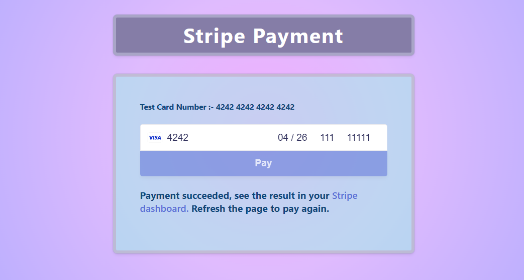 Stripe payment